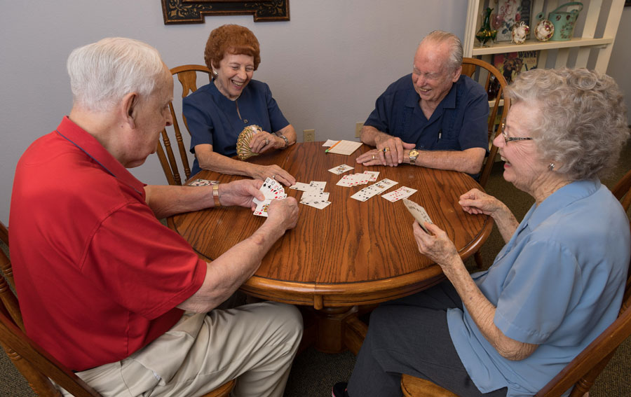 Residents at Mountain Creek are enjoying playing cards