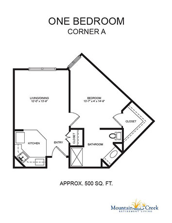 One Bedroom Corner A plan image