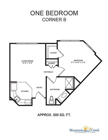 One Bedroom Corner A plan image